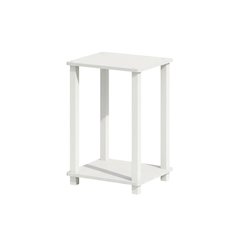 White wood nightstand with compact design and versatile surface