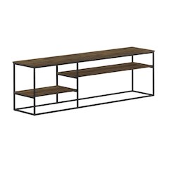 Modern TV Stand, 78-Inch TVs in Columbia Walnut Wood Finish, Spacious Storage