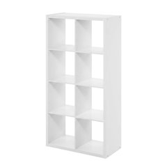 White 8-Cube Open Storage Organizer, Modular Shelving Unit