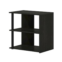 Espresso and Black 2-Tier End Table with Modern Design