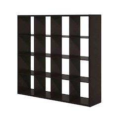 Wooden bookcase with open shelving for versatile storage