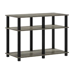 Wooden TV stand for up to 40 inch TVs with modern French Oak and black finish