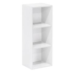 White 3-Tier Open Shelf Bookcase with Modern Design and Sturdy Construction