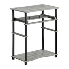 Computer Desk with French Oak Grey/Black Finish for Home Office