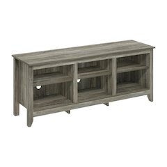 Wood TV stand, up to 65-inch TVs, spacious storage, modern French Oak Grey