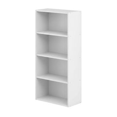 Wooden bookcase with open-back design for versatile storage