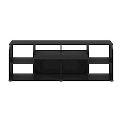 Large wood media console with LED lighting for TV up to 65 inches, Americano