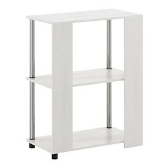 White Oak Bookcase with Modern Chrome Accents for Stylish Storage