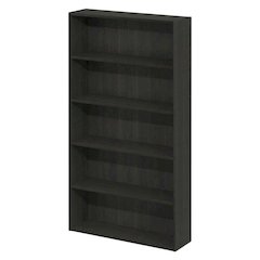 Wooden bookcase with open-back design for living room storage