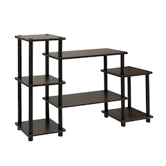 Dark Brown/Black No Tools Entertainment Center with Modern Design