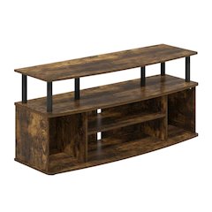 Large entertainment center for up to 55-inch TV in Amber Pine and Black finish