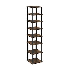 Gold 8-Tier Vertical Shoe Tower, Free Standing Space Saving Closet Organizer