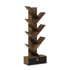 Wooden bookcase with spacious shelves and sturdy construction