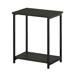 Espresso Metal Frame End Table with Sleek Modern Design, Durable Construction