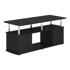 Dark Americano TV Stand for TVs up to 50 Inches with Open Shelves, Storage
