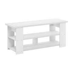 White wooden TV stand for up to 55-inch screens with ample storage space