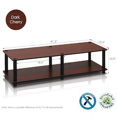 Just No Tools Wide TV Stand, Dark Cherry w/Black Tube