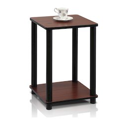 Dark Cherry and Black End Table with Smooth Finish and Versatile Design