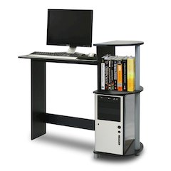 Compact Computer Desk, Black/Grey