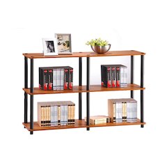 Turn-N-Tube 3-Tier Double Size Storage Display Rack, Light Cherry/Black
