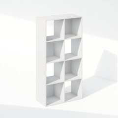 White Engineered Wood 8 Cube Storage Organizer with Open Back Shelves