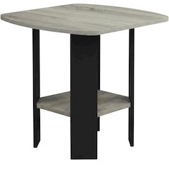Grey Oak and Black Finish Side End Table for Living Room