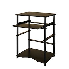 Espresso and Black Laptop Desk with Easy Assembly and Sturdy Build