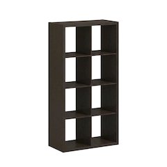 Black Wood Open Back Extra Tall Closet Storage Organizer Shelf