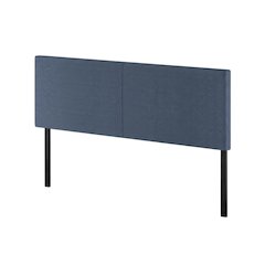 Blue Denim Upholstered King Headboard with Tufted Design for Bedroom