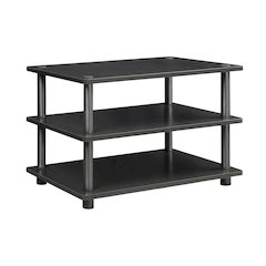 Black 3-Tier Corner TV Stand with Easy Assembly and Composite Wood Construction