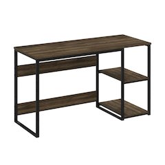 Wood Study Desk In Columbia Walnut Finish With Spacious Work Surface