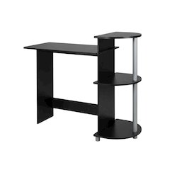 Black/Grey Compact Computer Desk with Modern Workspace Design