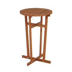 Teak Oil Hardwood Outdoor Patio Bar Table with Natural Finish for Backyard