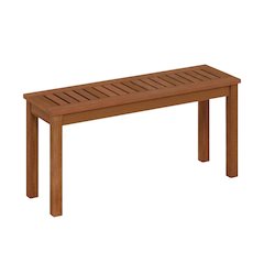 Teak Oil Hardwood Outdoor Backless Bench With Neutral Finish For Patio Use