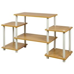 Beech and White No Tools Entertainment Center with Modern Design