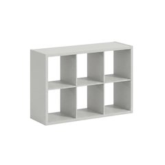 Gray Wood Open Back Closet Storage Organizer Shelf Cabinet Unit