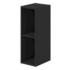 Wooden bookcase in black with compact size and sturdy construction