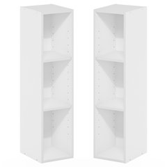 FULDA Set of 2, 3-Tier Narrow Bookshelf, 8-In, 9.3x7.9x31.5, White