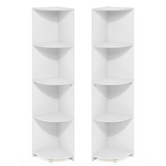 ECON Set of 2, 4-Tier Corner Shelf, Display Rack, White