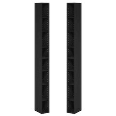 FULDA Set of 2, 8-Tier Bookshelf, Space Saving, 9.2x5.9x70.9, Blackwood