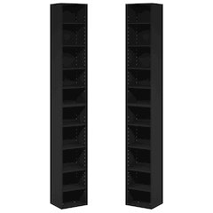 PASIR Set of 2, 10-Tier Bookshelf, Open Shelf, 9.2x11.8x78.7, Blackwood