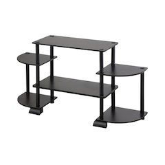 TV stand in Espresso/Black, composite wood, PVC tubes, modern style