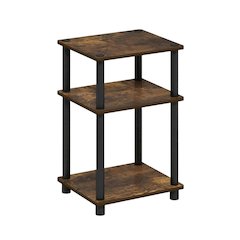 Amber Pine and Black 3-Tier End Table with Modern Design