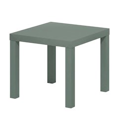 Square Side Table Set of 2 with Thick Tabletops and Sage Green Finish