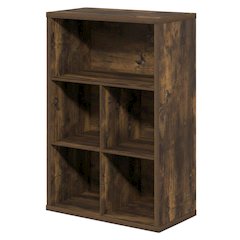 Wood bookcase with adjustable shelves for versatile storage