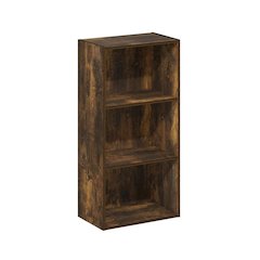 Wooden bookcase with spacious shelf storage for living room or study