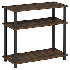 Brown Walnut 3-Tier Side & Night Stand with Modern Storage Design