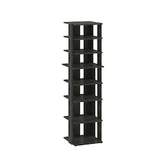 Brown 8-Tier Vertical Shoe Tower, Free Standing Space Saving Closet Organizer