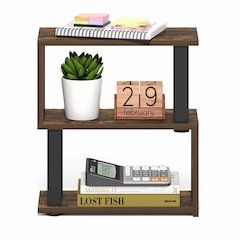 TURN-N-TUBE 3-Tier Corner Desk Organizer, Desktop Shelf, Amber Pine