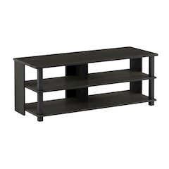 Wooden 3-Tier TV Stand, TVs up to 50 inches, Espresso/Black finish, spacious